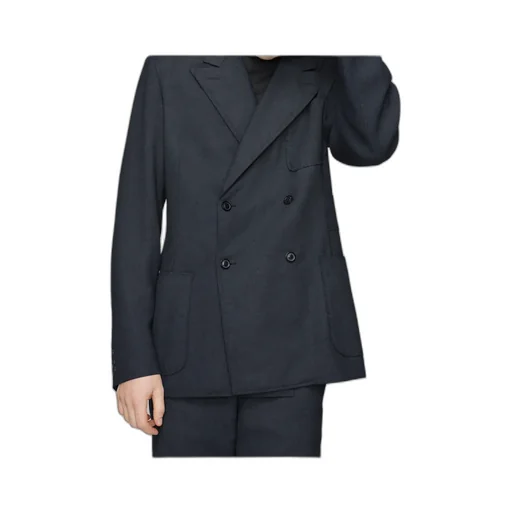 Double-Breasted Peak Lapel Jacket