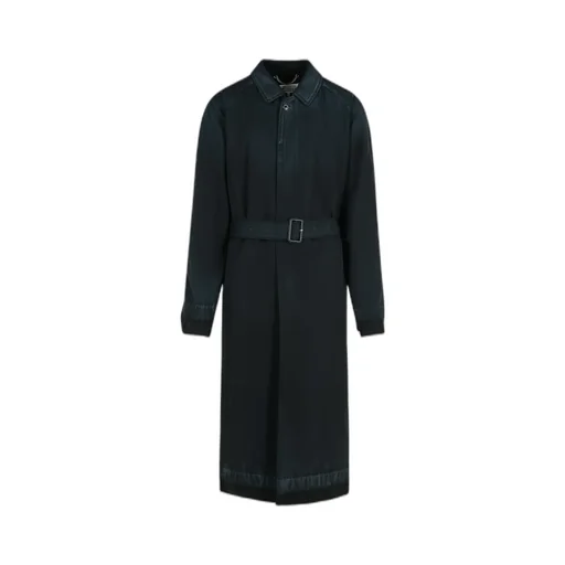 Belted Pointed-Collar Coat