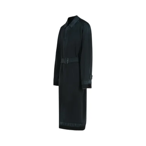 Belted Pointed-Collar Coat