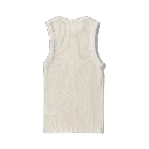 Sleeveless Knitted Vest With Round Neck