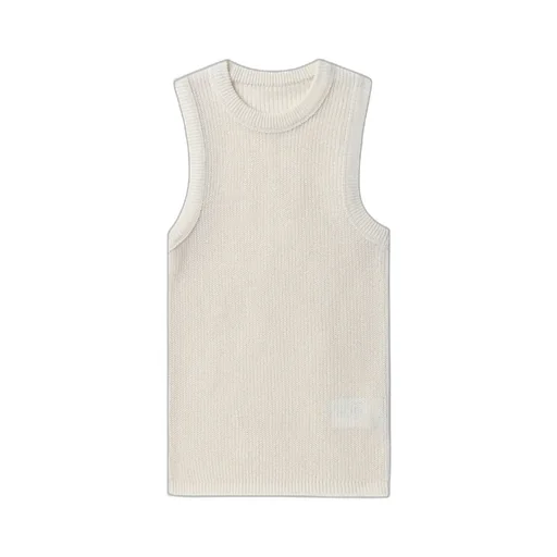 Sleeveless Knitted Vest With Round Neck