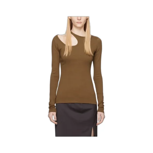 Cut-Out Long-Sleeve Cotton T-Shirt