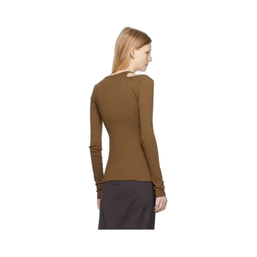 Cut-Out Long-Sleeve Cotton T-Shirt