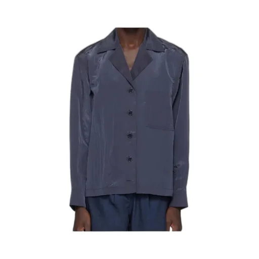 Camp-Collar Crinkled Shirt
