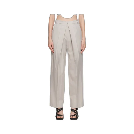 Belt Loop Deep Pleated Casual Pants
