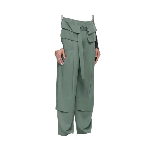 Layered Cargo-Pocket Trousers