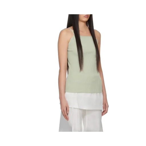Halterneck Ribbed Tank Top