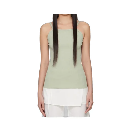 Halterneck Ribbed Tank Top