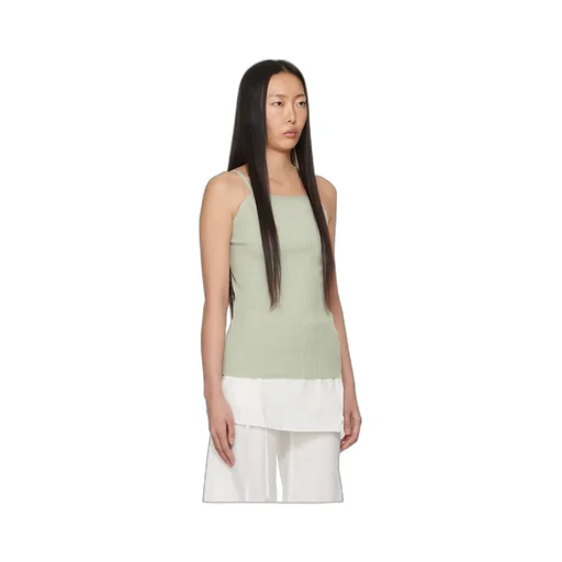Halterneck Ribbed Tank Top