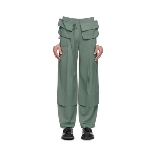 Layered Cargo-Pocket Trousers