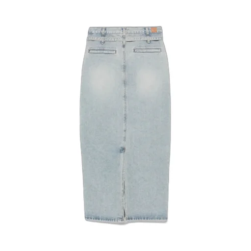 Belted Denim Maxi Skirt