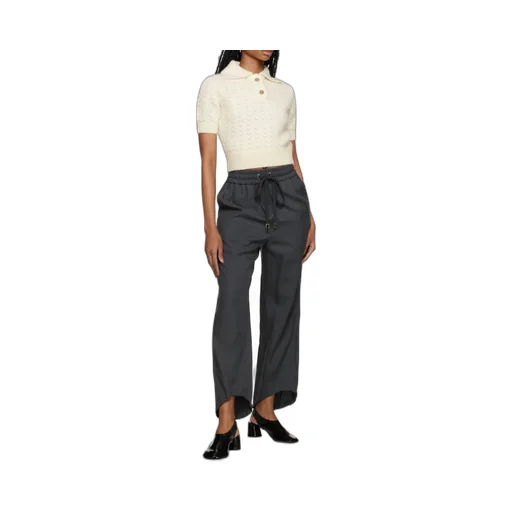 Cropped Tapered-Leg Trousers