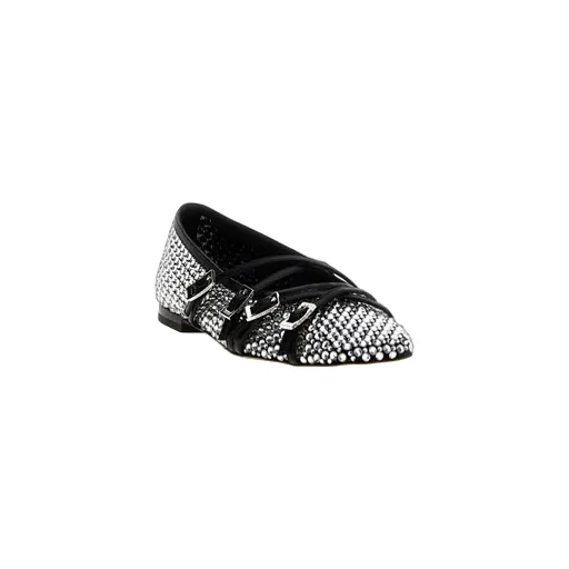 Embellished Square Toe Ballet Flats