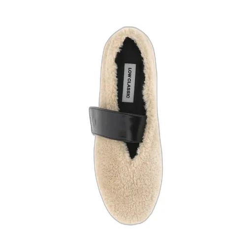 Shearling Strapped Ballerina Flat Shoes