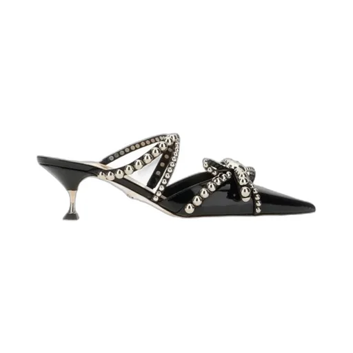 55Mm Studded Leather Mules