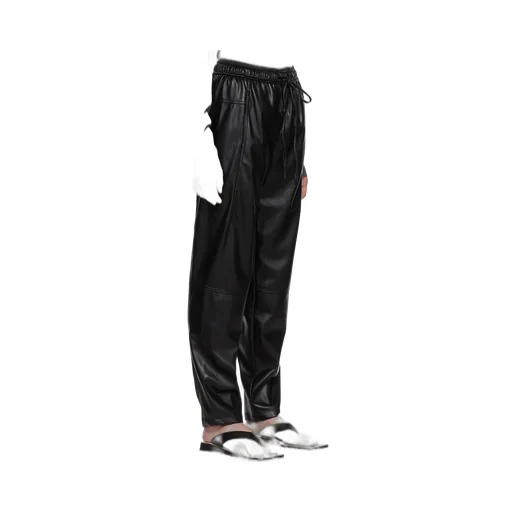 Faux-Leather Drawstring Trousers