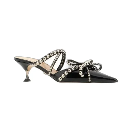 55Mm Studded Leather Mules