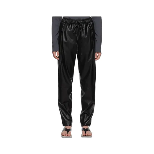 Faux-Leather Drawstring Trousers