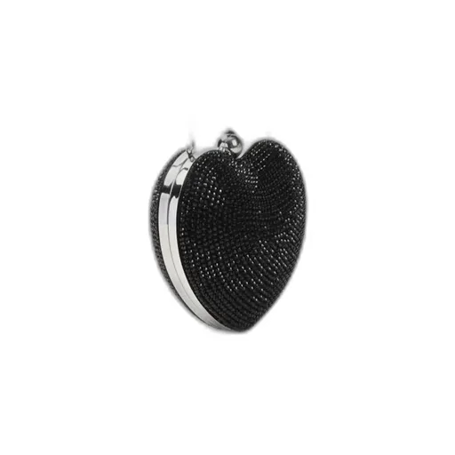 Heart Shaped Embellished Small Clutch Bag
