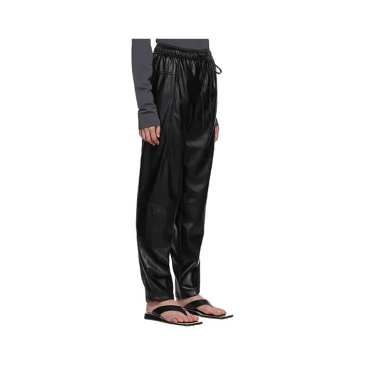 Faux-Leather Drawstring Trousers