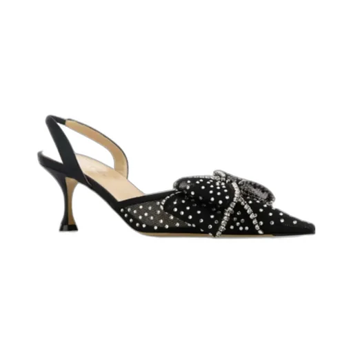 Le Cadeau Mesh Embellished Slingback Pumps