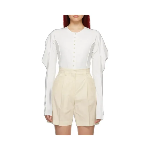 Puff-Shoulder Logo Band Shirt