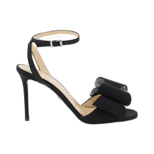 Le Cadeau Bow Embellished Satin Sandals