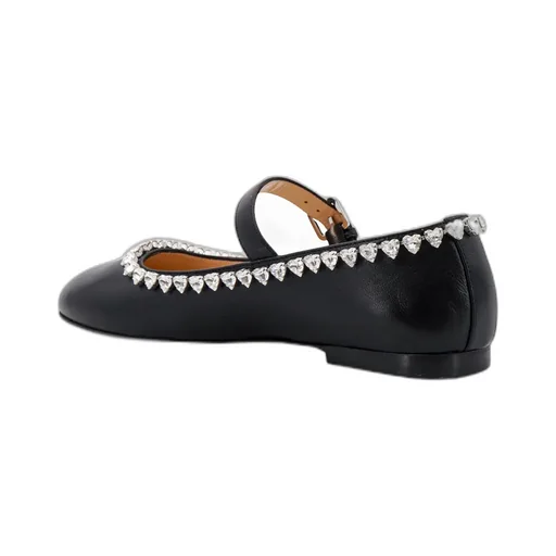 Embellished Buckle-Strap Audrey Ballerinas