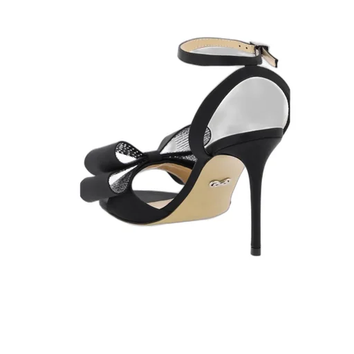 Le Cadeau Bow Embellished Satin Sandals