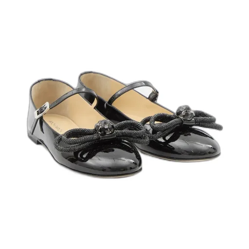 Double Bow Embellished Ballerina Flats