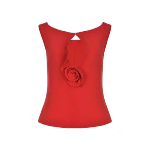 Cut-Out Flower Detail Top