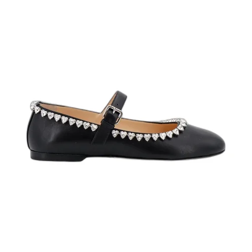 Embellished Buckle-Strap Audrey Ballerinas