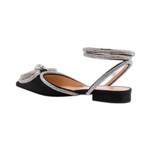 Double Bow Pointed Toe Ballerina Shoes