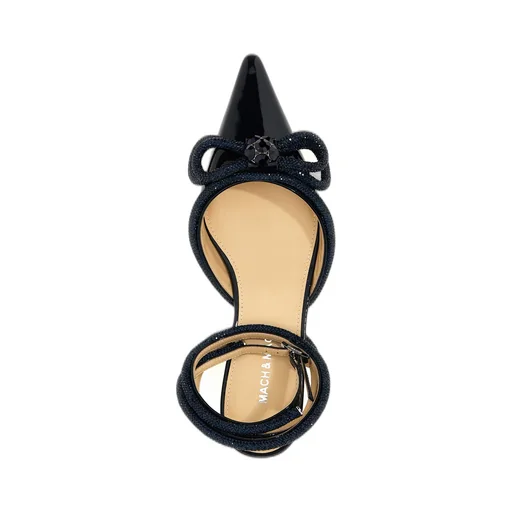 Double Bow Pointed Toe Ballerina Shoes