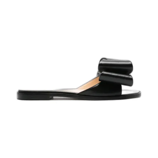 Bow-Detail Leather Sandals
