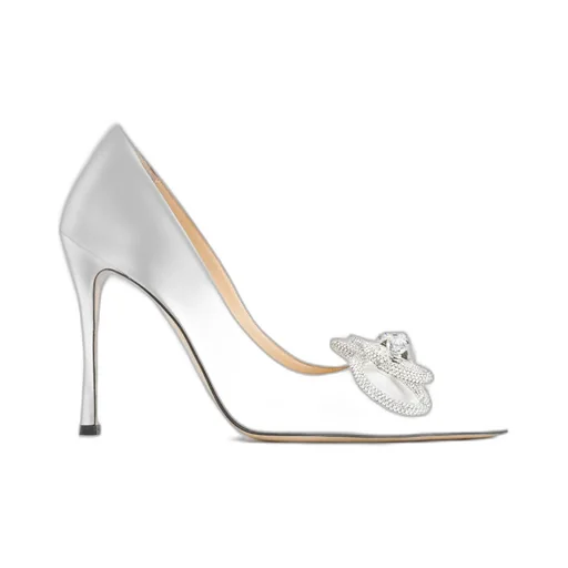 Double Bow 110Mm Satin Pumps