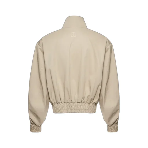 High-Neck Cropped Bomber Jacket