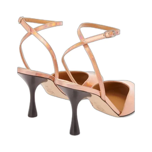 Ankle Strap Pump In Holographic Fabric
