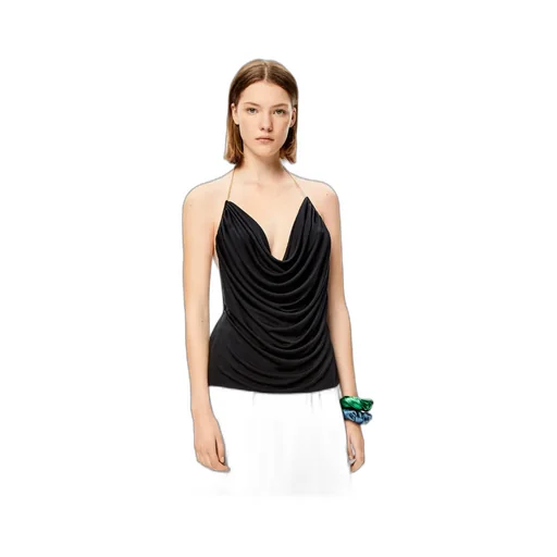 Chain Draped Top In Silk