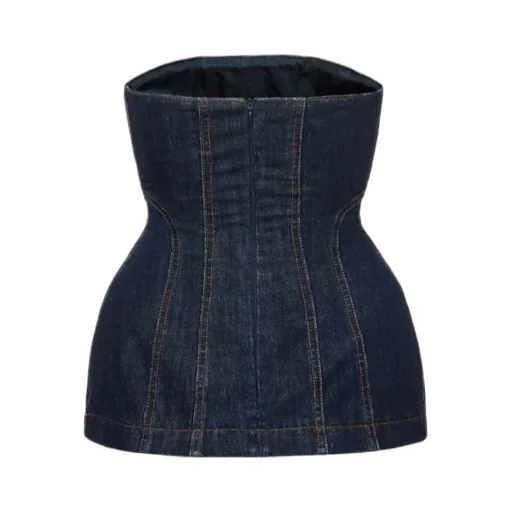 Strapless Denim Corset Top