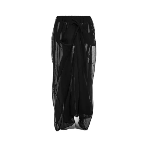 Draped Ruffled Long Skirt