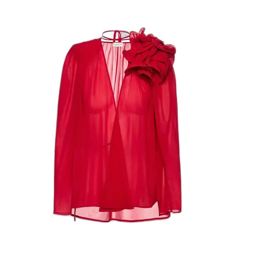 Flower Detail Semi-Transparent Top