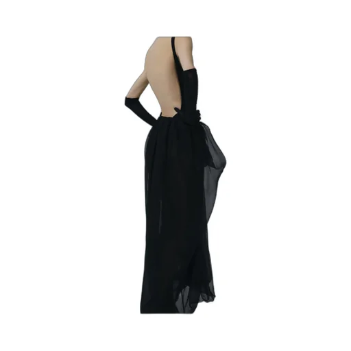 Draped Ruffled Long Skirt