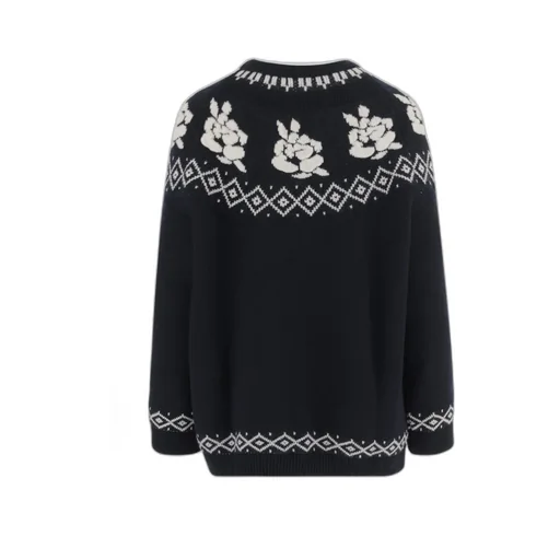Intarsia-Knit Crewneck Jumper