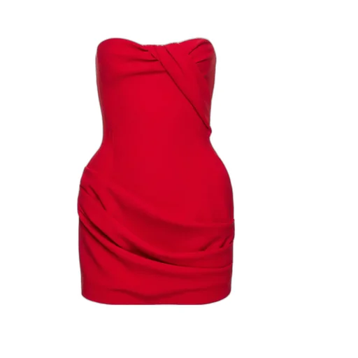 Draped Strapless Mini Dress