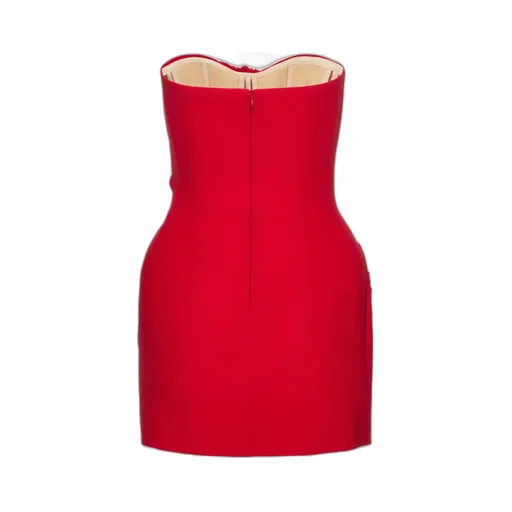 Draped Strapless Mini Dress