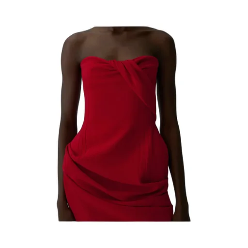 Draped Strapless Mini Dress