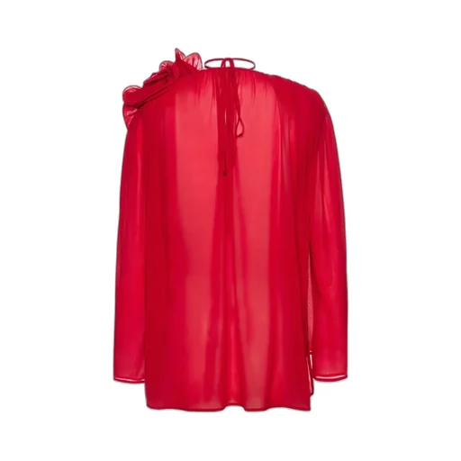 Flower Detail Semi-Transparent Top