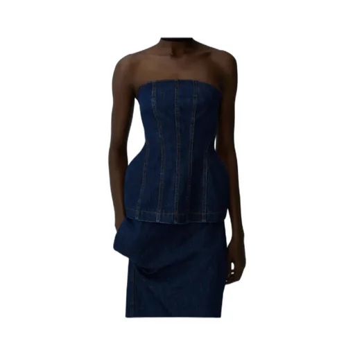 Strapless Denim Corset Top
