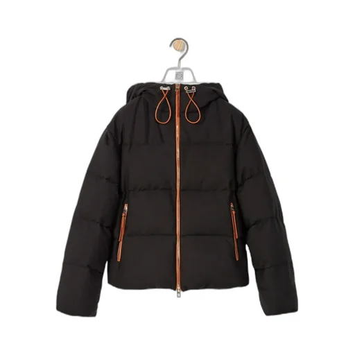 Drawstring Hooded Down Jacket